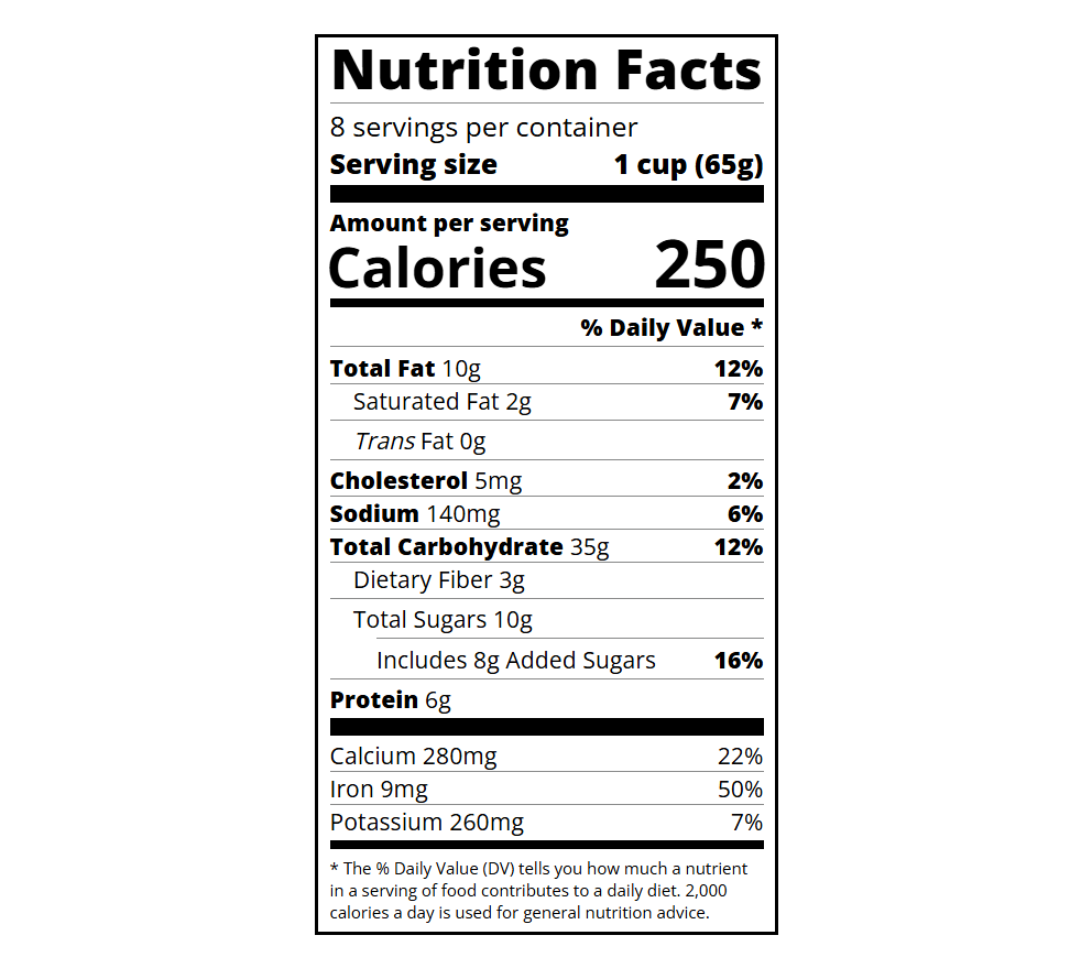 Nutrition label